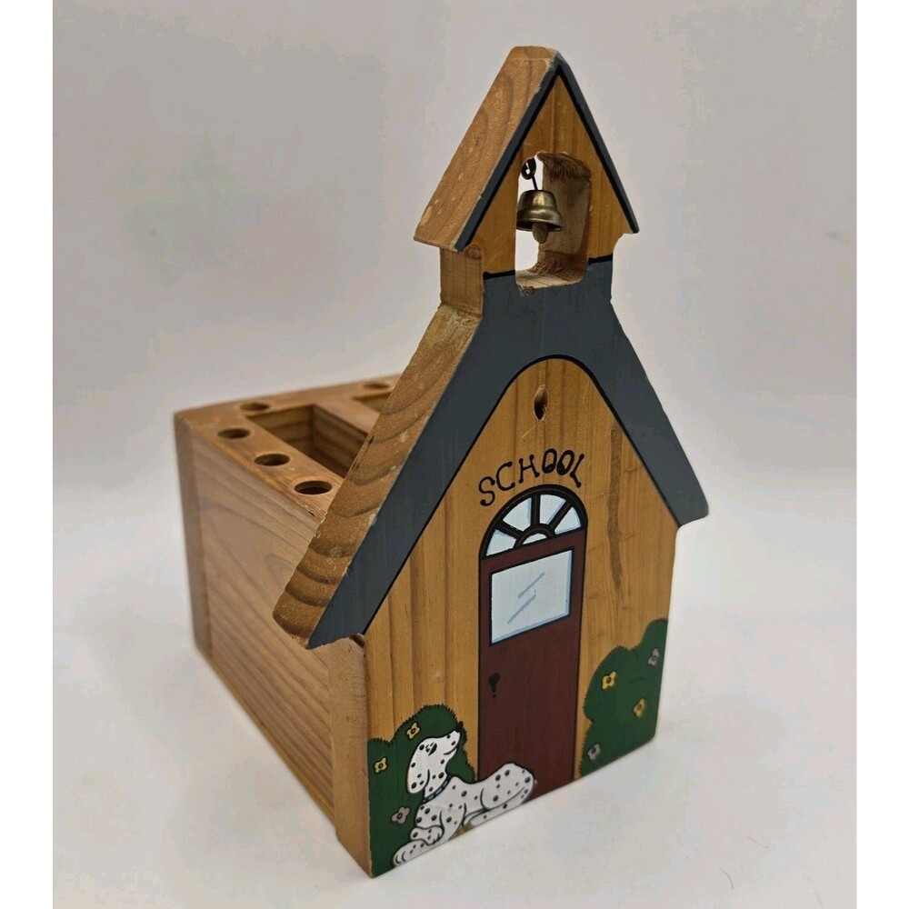 Vintage Schoolhouse Teacher Pencil Pen Note Holder Teacher School Grandmacore